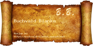 Buchvald Blanka névjegykártya